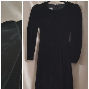 Vintage Laura Ashley Black Velvet Gown 6/8